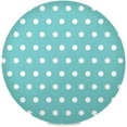 thumbnail image 1 of Coolnut Teal Polka Dots Round Placemats Waterproof Non-Slip Washable Place Mats Polyester Table Mats Set of 1 Heat Resistant for Home Kitchen Holiday Party Home Decor Gifts, 1 of 7