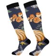 thumbnail image 1 of Coolnut Thanksgiving Pumpkin Compression Socks for Men & Women 1 Pack, Knee High Stockings for Running, Sport, Hiking & Travel, 1 of 6