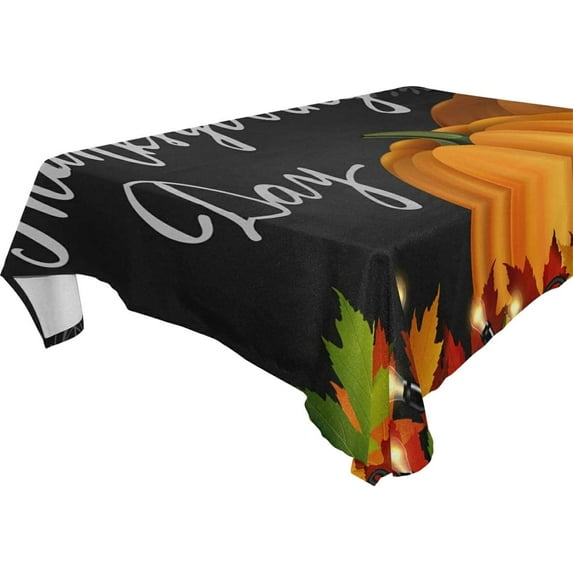 Coolnut Thanksgiving Pumpkin Tablecloth, Waterproof Washable Polyester Square Table Cover, Durable Tablecloth for Kitchen Dining Table Party Decor, 60"X 60"
