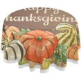 thumbnail image 1 of Coolnut Thanksgiving Pumpkins Round Tablecloth 60In, Water Resistant Spill Proof Large Table Cover for Indoor & Outdoor Family Gathering Dinner, BBQ Halloween Decoration, 1 of 7