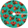 thumbnail image 1 of Coolnut Thanksgiving Tree Skirt Turkey Xmas Tree Skirt, Floor Door Round Mat Decorations for Holiday Party Home Christmas Day Ornaments,35.4", 1 of 6