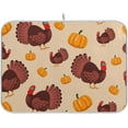 thumbnail image 1 of Coolnut Thanksgiving Turkey Dish Drying Mat Absorbent Heat Resistant Reversible Dish Draining Mat for Kitchen Countertops Sinks,24"x18", 1 of 6