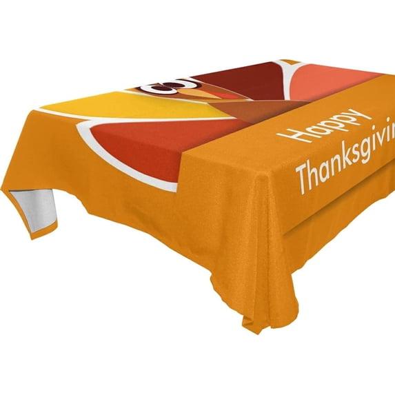 Coolnut Thanksgiving Turkey Tablecloth, Waterproof Washable Polyester Square Table Cover, Durable Tablecloth for Kitchen Dining Table Party Decor, 54"x54"