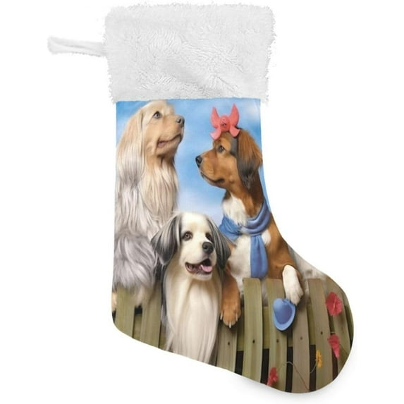 Coolnut The Dog in The Garden Christmas Stockings 1PCS,Big Xmas Stockings Gift Decorations and Party Supplies,Used for Fireplace Decoration Socks Christmas Tree Decoration984 Decor Gifts