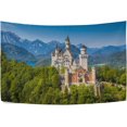 thumbnail image 1 of Coolnut The World Famous Neuschwanstein Castle Tapestry Living Room Bedroom Decoration Tapestry Wall blanket Curtain (80x60Inches) Home Decor Gifts, 1 of 7