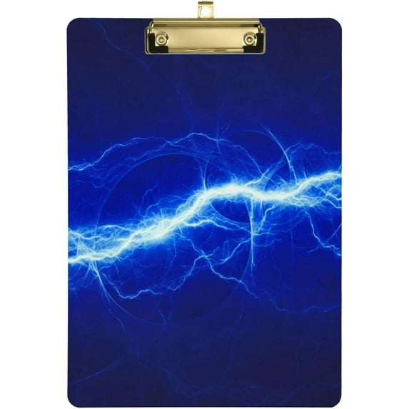 Coolnut Thunder Lightning Clipboard, Acrylic Standard A4 Letter Size Clip Board with Low Profile Clip for Office, Classroom, Doctor, Nurse and Teacher, 12.5"x9"