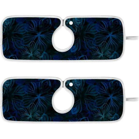 Coolnut Tie Dye Flowers Sink Splash Guard for Faucet 2 Packs Faucet Absorbent Mats, Mystery Summer Faucet Handle Drip Catcher for Kitchen, Bathroom,Sink Mat, Dish Drying Mat, 30"x5.5"