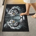 thumbnail image 1 of Coolnut Tiger Black & White Toilet Rugs U-Shaped Absorbent Non-Slip Bath Rug Soft Polyester Fiber Machine Washable Bathroom Mats 24x16 Inches Home Decor, 1 of 7
