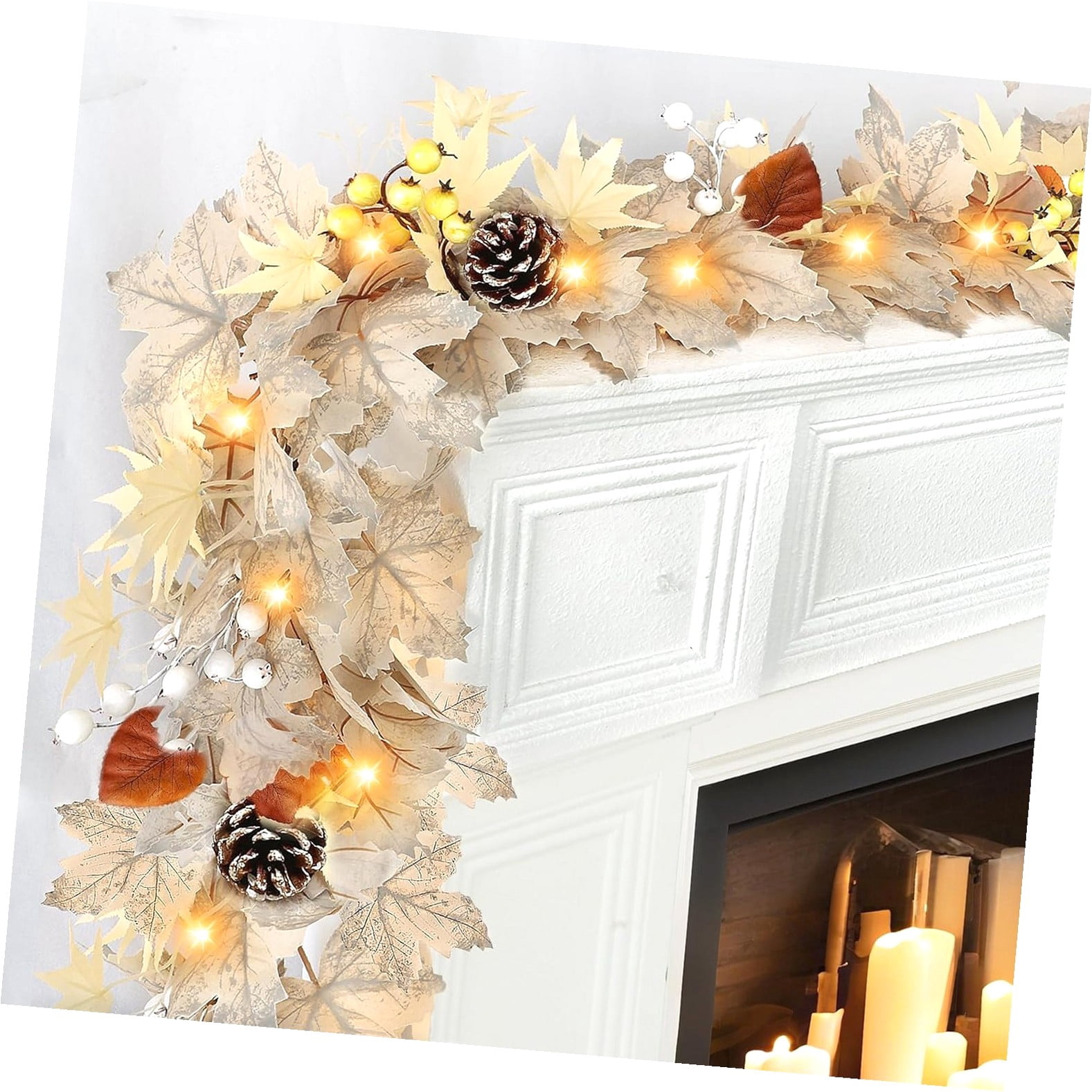 Coolnut Timer Fall Thanksgiving Garland, 6FT Maples Garland ...