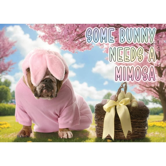Glory To Dog Some Bunny Needs a Mimosa Happy Easter Card