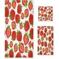 thumbnail image 1 of Coolnut Towel Set of 3, Fresh Strawberry 1 Bath Towel, 1 Towel, 1 Small Square Towel, Strong Soft and Compact Absorbent Yoga Gym Hotel Excellent Choice. Washcloth Gift, 1 of 7