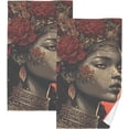 thumbnail image 1 of Coolnut Towels Set of 2 Black Beautiful Princess Print for Bathroom Kitchen Travel 16×28 inch, Cotton Bath Towels Lightweight Quickdry for Bathroom Ktichen Travel SPA Gym, 1 of 6