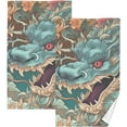 thumbnail image 1 of Coolnut Towels Set of 2 Dragon and Flower Print for Bathroom Kitchen Travel 16×28 inch, Cotton Bath Towels Lightweight Quickdry for Bathroom Ktichen Travel SPA Gym, 1 of 6