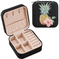 thumbnail image 1 of Coolnut Travel Jewelry Box Pineapples PU Leather Jewelry case Small Portable Jewelry Organizer Box for Rings Earrings Necklaces Bracelets(Black) Women Gifts, 1 of 7