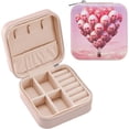 thumbnail image 1 of Coolnut Travel Small Jewelry Case Love Heart Balloon Jewelry Organizer Jewelry Box Birthday Gifts Women Mom Friends Female Sister Bridesmaid Girl Gifts Idea366 Women Gifts, 1 of 7