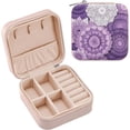 thumbnail image 1 of Coolnut Travel Small Jewelry Case Purple Mandala Pattern Jewelry Organizer Jewelry Box Birthday Gifts Women Mom Friends Female Sister Bridesmaid Girl Gifts Idea96 Women Gifts, 1 of 7