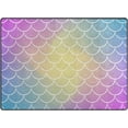 thumbnail image 1 of Coolnut Trendy Gradient Fish Scale Lightweight Carpet Mats, 6'8" x 4'10" Area Soft Rugs Floor Mat Rug Home Decoration for Kids Room Living Room, 80"x 58", 1 of 6
