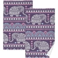 thumbnail image 1 of Coolnut Tribal Pattern Elephant Patterned Hand Towels 2 PCS, Cotton Bath Towel for Drying Face Hands Body Decorative Water Absorbent Lightweight Towels for Bathroom Ktichen Travel Gym, 16"x28", 1 of 6