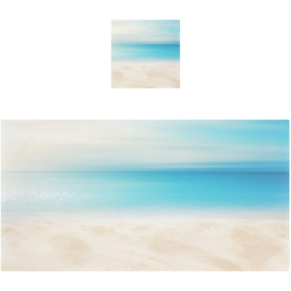Coolnut Tropical Beach Bath Towels Set - 1 Bath Towel 1 Washcloth Extra Absorbent Pure Cotton Towels, Super Soft Bathroom Towels for Home, Hotel, Spa Washcloth Gift