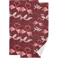 thumbnail image 1 of Coolnut Tropical Flamingos in Love Hand Towels 2 PCS, Valentine's Day Red Kitchen Towel Ultra Soft and Highly Absorbent,Decorative Fingertip Face Towel for Bathroom Hotel, 28.3"x14.4", 1 of 5