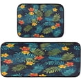 thumbnail image 1 of Coolnut Tropical Floral Summer Monstera Leaves Kitchen Floor Mats Set of 2, Non-Slip Washable, Absorbent, Soft and Comfortable Kitchen Rugs, 19.7 "x27.6+19.7 "x47.2 Home Decor, 1 of 7