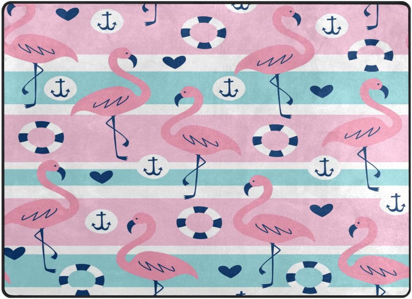 Coolnut Tropical Pink Flamingo Non-Slip Runner Rug Washable Soft ...