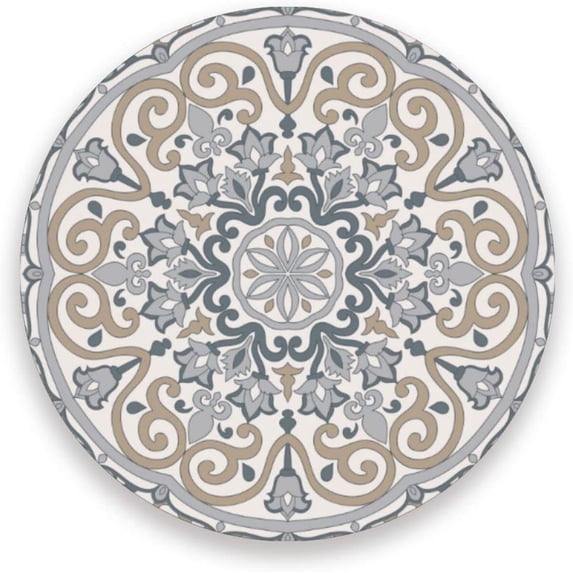Coolnut Turkish Mandala Round Cup Coaster with Ceramic Stone and Cork Base 2PCS, Absorbent Cup Mats, Cup Protection Mat for Home, Kitchen and Bar127 Home Decor Gifts