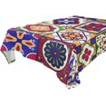 thumbnail image 1 of Coolnut Unbreakable Square Tablecloths with Dust and Wrinkle Resistance-54x54In, Mexican Talavera Ceramic Wedding Kitchen Picnic Buffet Holiday Party House Decor, 1 of 7