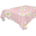 thumbnail image 1 of Coolnut Unbreakable Square Tablecloths with Dust and Wrinkle Resistance-54x72In, Pink Daisy Wedding Kitchen Picnic Buffet Holiday Party House Decor, 1 of 7