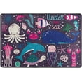 thumbnail image 1 of Coolnut Undersea Creatures Lightweight Carpet Mats Area Soft Rugs Floor Mat Doormat Decoration for Rooms Entrance 36 x 24 inches, 1 of 6