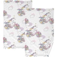 thumbnail image 1 of Coolnut Unicorn Riding Bike Patterned Hand Towels 2 PCS, Cotton Bath Towel for Drying Face Hands Body Decorative Water Absorbent Lightweight Towels for Bathroom Ktichen Travel Gym, 16"x28", 1 of 6