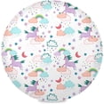 thumbnail image 1 of Coolnut Unicorn Round Placemats Waterproof Non-Slip Washable Place Mats Polyester Table Mats Set of 1 Heat Resistant for Home Kitchen Holiday Party Home Decor Gifts, 1 of 7