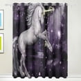 thumbnail image 1 of Coolnut Unicorn Surrounded Thermal Insulated Blackout Grommet Printed Window Curtain - 84x55 in - 100% Polyester 2 Panels, Stitchingstyles, 1 of 6