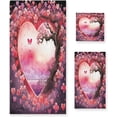 thumbnail image 1 of Coolnut Valentine's Day Bathroom Towel Set Absorbent Soft 3-Piece Bath Towel Hand Towel Washcloth Decorative Towels for Bathroom Gym Hotel Beach Swimming Pool Washcloth Gift, 1 of 7