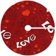 thumbnail image 1 of Coolnut Valentine's Day Love Christmas Tree Skirt Home Decoration Large Round Christmas Tree Skirt for Holiday Party Home Christmas Day Ornaments,35.4", 1 of 6