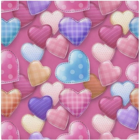 Coolnut Valentine's Day Love Heart Cloth Napkins Set of 1,Reusable Washable Polyester Dinner Table Napkins for Family,Kitchen,Dining,Party Decor
