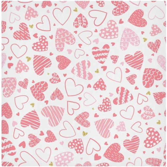 Coolnut Valentine's Day Love Heart Cloth Napkins Set of 4,Reusable Washable Polyester Dinner Table Napkins for Family,Kitchen,Dining,Party Decor