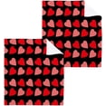 thumbnail image 1 of Coolnut Valentine's Day Love Heart Washcloths 2 Pack, Highly Absorbent Soft Cotton Fingertip Towels for Bathroom, Kitchen, Gym, Spa, Home Decor, 12 x 12 Inch Washcloth Gift, 1 of 7
