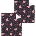 thumbnail image 1 of Coolnut Valentine's Day Love Heart Washcloths 2 Pack, Highly Absorbent Soft Cotton Fingertip Towels for Bathroom, Kitchen, Gym, Spa, Home Decor, 12 x 12 Inch Washcloth Gift, 1 of 7