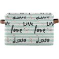 thumbnail image 1 of Coolnut Valentine's Day Love Storage Basket with Handles Collapsible Storage Bins Canvas Fabric Storage Organizer for Shelves Closet Bedroom Living Room 1Pack Decor Gifts, 1 of 7