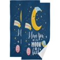 thumbnail image 1 of Coolnut Valentines Day Phrase Bath Hand Towels 2 PCS, Ultra Soft and Highly Absorbent, Love You to The Moon and Back Decorative Fingertip Face Towel for Home, Bathroom, Kitchen, 28.3"x14.4", 1 of 4