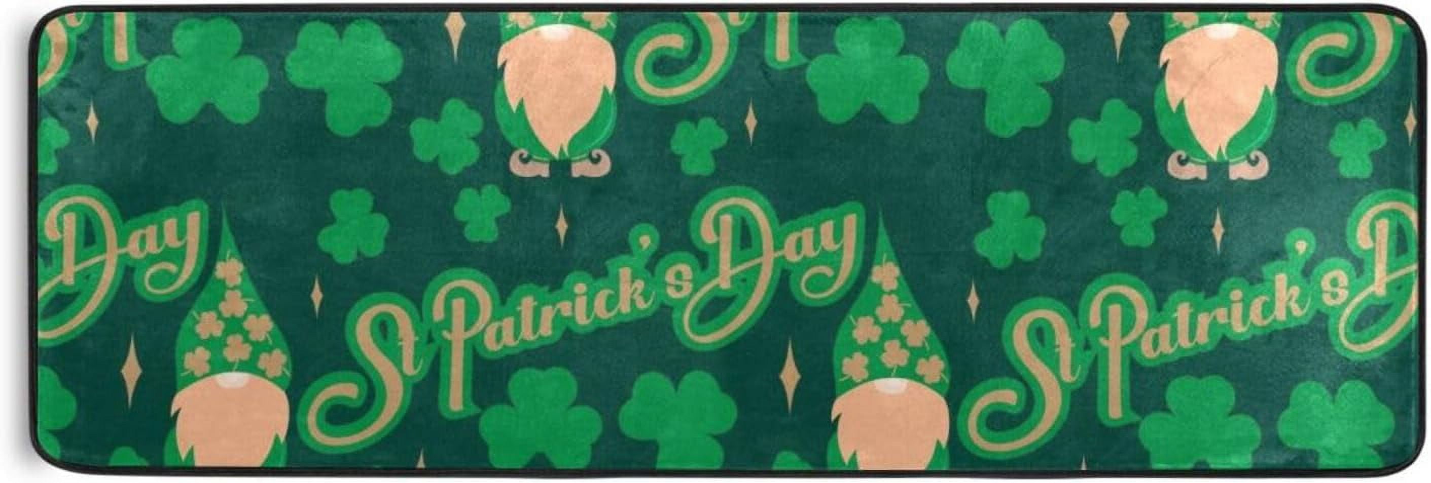 Coolnut Vector St Patrick's Day Pattern Area Rug - 2' x 6' Washable ...
