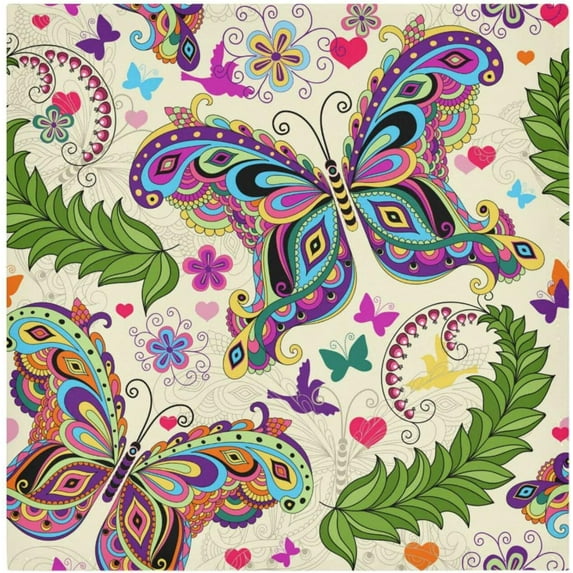 Coolnut Vintage Butterfly Cloth Napkins Set of 4 Pack, Washable Soft Table Dinner Napkins 20 inch for Kitchen, Hotel, Party, Wedding Washcloth Gift