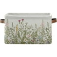thumbnail image 1 of Coolnut Vintage Colorful Wild Flowers Rectangular Storage Bin Canvas Square Storage Basket with Handles for Home, Office, Books, Nursery, Kid's Toys, Closet & Laundry Decor Gifts, 1 of 7