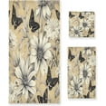 thumbnail image 1 of Coolnut Vintage Flowers Bathroom Towel Set of 3 with Hand Towel, Wash Cloths & Bath Towel, Extra Aborbent Soft Towels Set Decor for Bathing Home Shower Wash cloth, 1 of 7