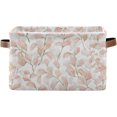 thumbnail image 1 of Coolnut Vintage Leaves Storage Basket with Handles Collapsible Storage Bins Canvas Fabric Storage Organizer for Shelves Closet Bedroom Living Room 2Pack Decor Gifts, 1 of 7
