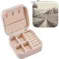 Coolnut Vintage Vineyard Compact Leather Jewelry Box Mini Travel
