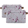 thumbnail image 1 of Coolnut Violet Flowers Foldable Storage Basket for Shelves, Collapsible Sturdy Storage Bin with Handles, Canvas Storage Cube for Organizing Closet 2PCS Decor Gifts, 1 of 7