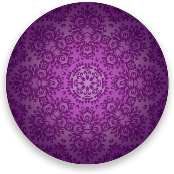 Coolnut Violet Purple Mandala Round Cup Coaster with Ceramic Stone and Cork Base 2PCS, Absorbent Cup Mats, Cup Protection Mat for Home , Kitchen and Bar139 Home Decor Gifts