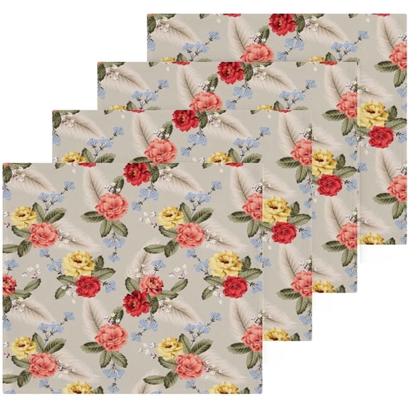 Coolnut Vivid Flowers and Leaf Washcloths Towels, Highly Absorbent and Soft Cotton Face Cloths, 6 Pack Quick Dry Wash Cloths - 12 X 12 Inches Washcloth Gift
